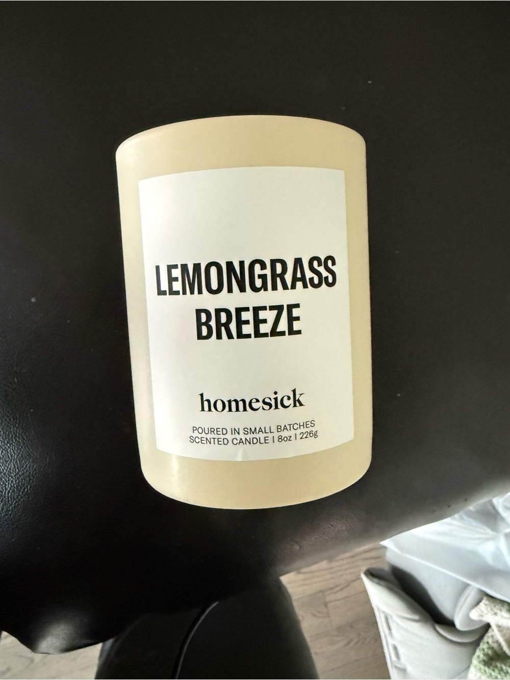 Homesick Lemongrass Breeze Scented Candle - Cream